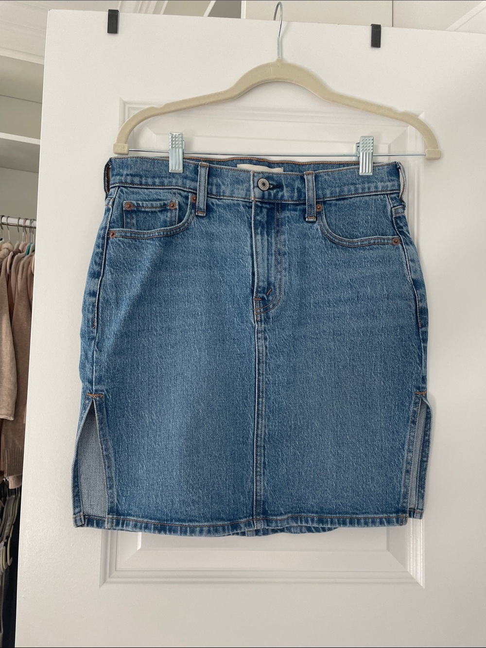 Abercrombie Mid Rise Denim Mini Skirt